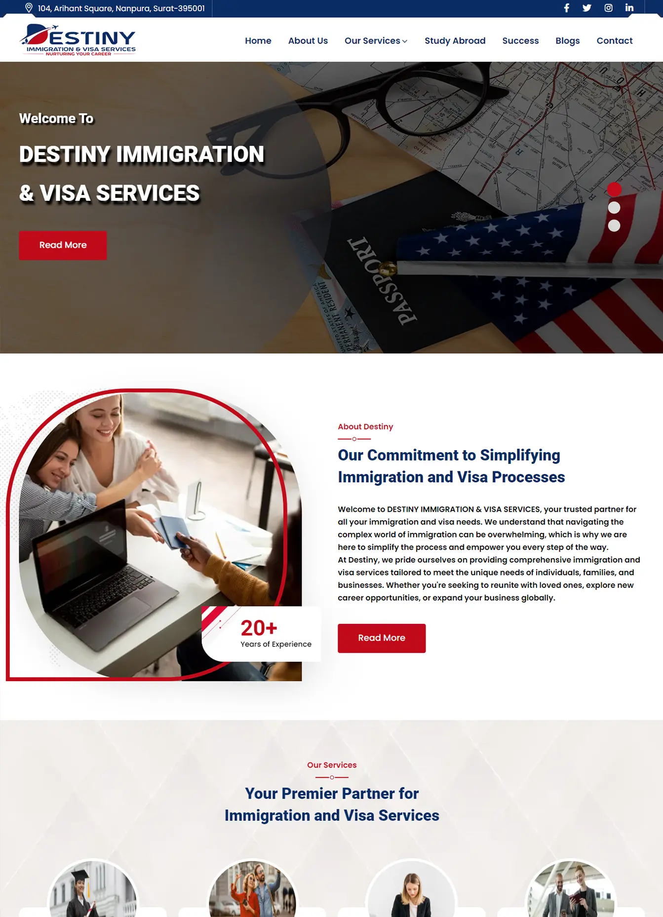 Destiny Immigration - Portfolio Website