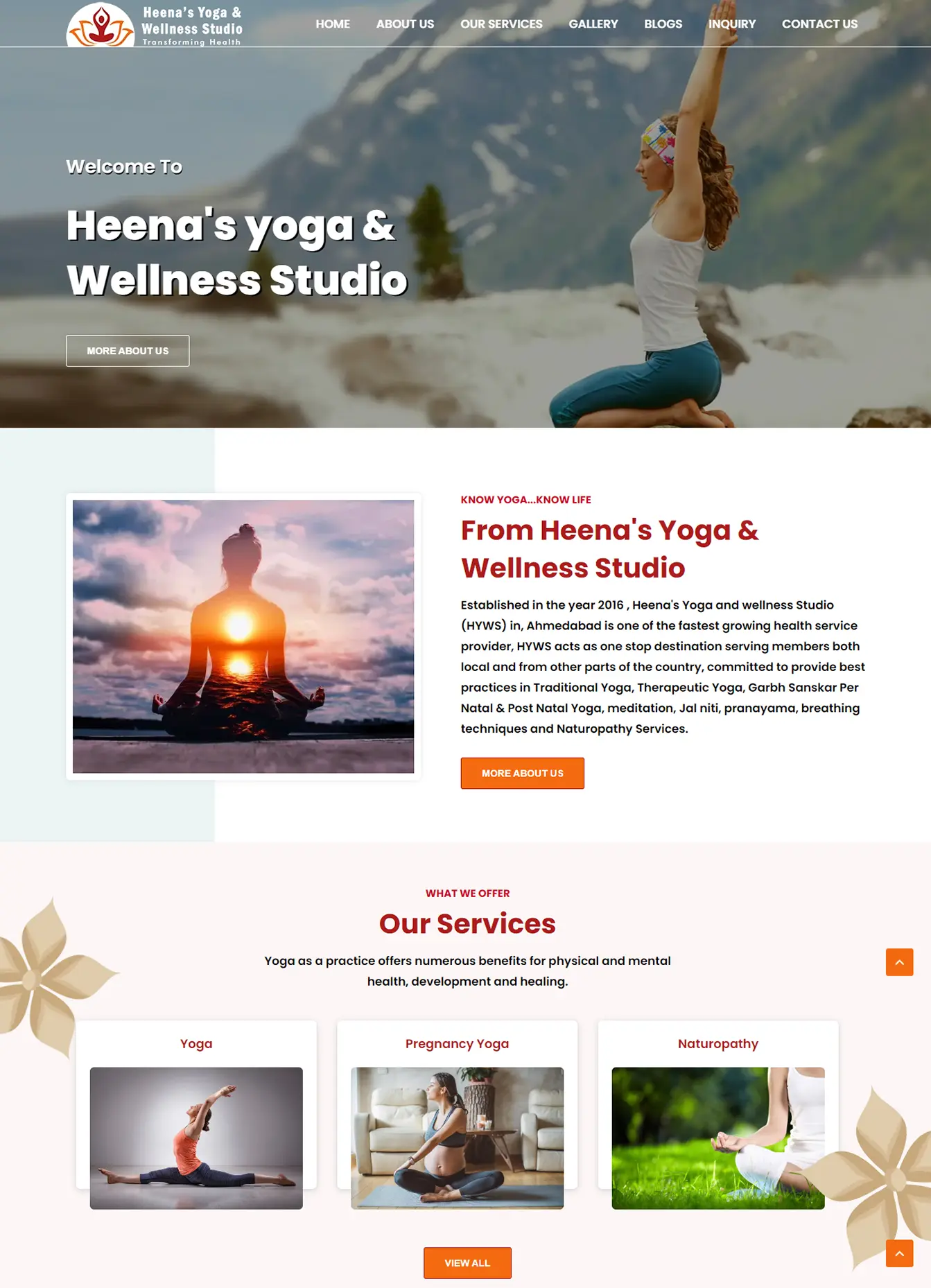 Heena's Yoga - Portfolio Website